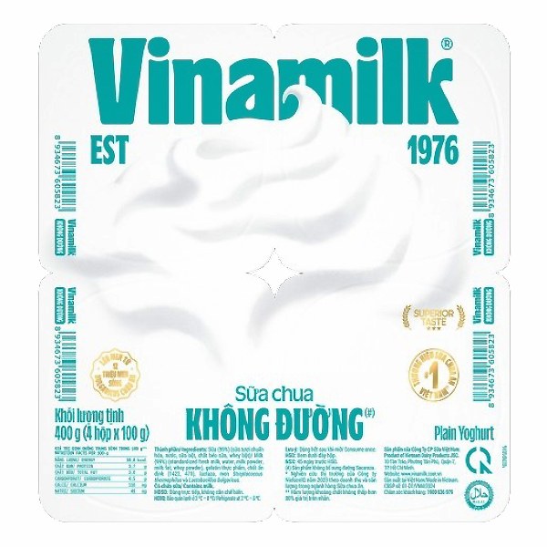 Lốc 4 Sữa Chua Ăn Vinamilk Không Đường 100G