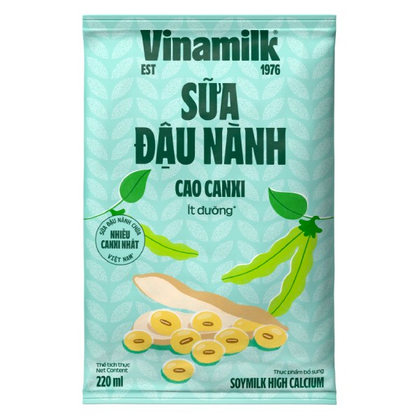 Sữa Đậu Nành Vinamilk Cao Canxi Bịch 220Ml