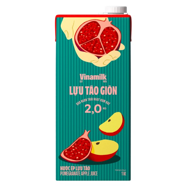 Nước Ép Vinamilk Lựu Táo Giòn Hộp 1L