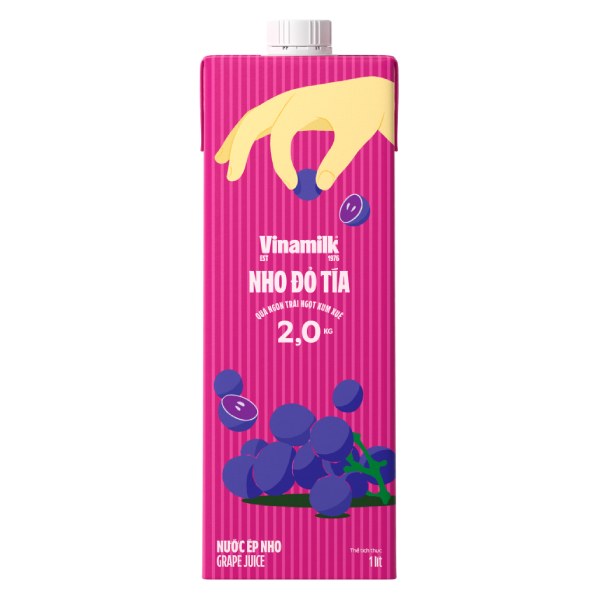 Nước Ép Vinamilk Nho Đỏ Tía Hộp 1L