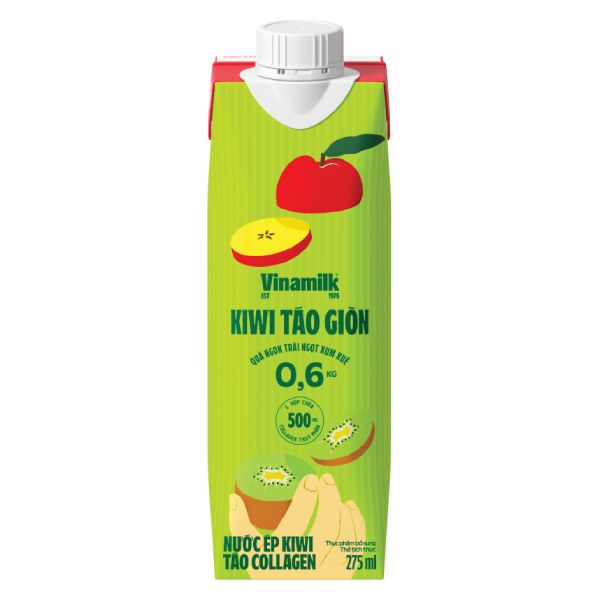 Nước Ép Vinamilk Kiwi Táo Collagen Hộp 275Ml