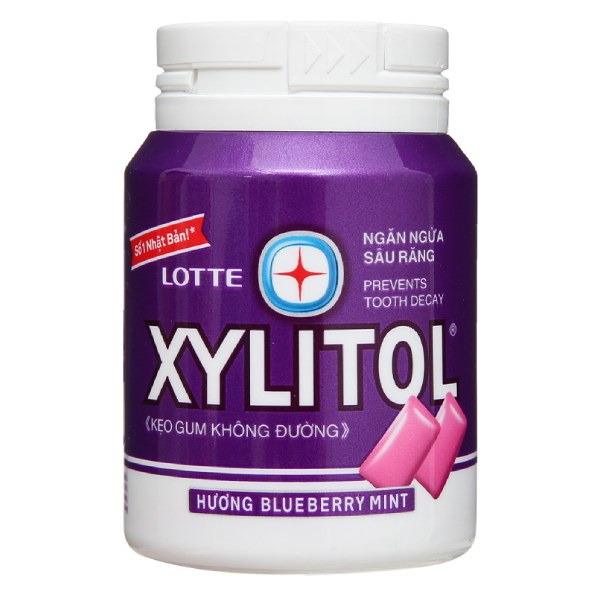 Kẹo Cao Su Xylitol Blueberry Hũ 55.1G