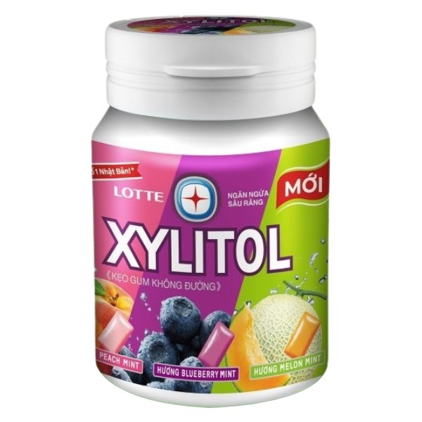 Kẹo Cao Su Xylitol Trái Cây Hỗn Hợp Hũ 55.1G