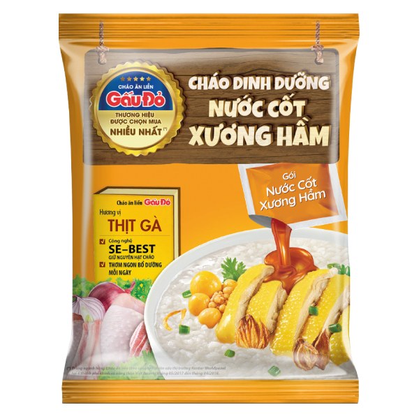 Cháo Dinh Dưỡng Gấu Đỏ Nước Cốt Gà Gói 57G