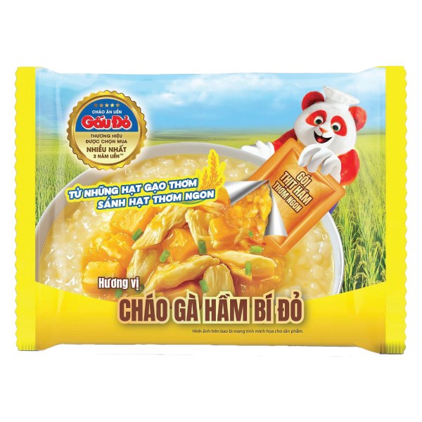 Cháo Dinh Dưỡng Gấu Đỏ Gà Hầm Bí Đỏ Gói 74G