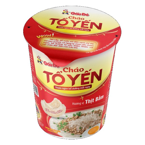 Cháo Gấu Đỏ Tổ Yến Thịt Bằm Ly 50G