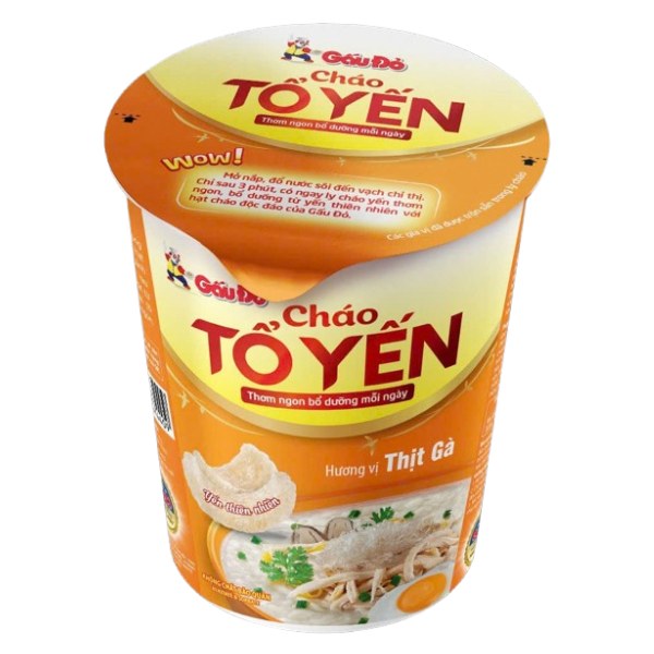 Cháo Gấu Đỏ Tổ Yến Thịt Gà Ly 50G