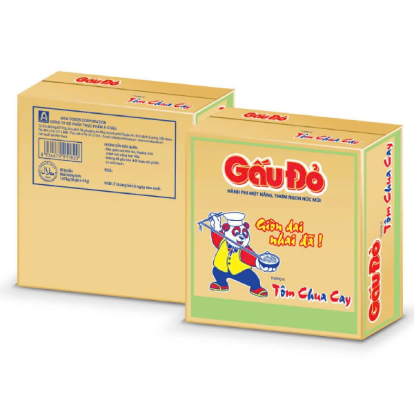 Mì Gấu Đỏ Tôm Chua Cay Thùng 30 Gói 63G