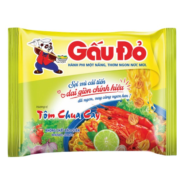 (Only Emartmall) Mì Gấu Đỏ Tôm Chua Cay Gói 63G