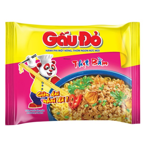 (Only Emartmall) Mì Gấu Đỏ Thịt Bằm Gói 63G