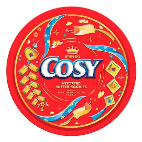(Mẫu Tết) Bánh Quy Cosy Thập Cẩm Socola Hộp Thiếc 390G