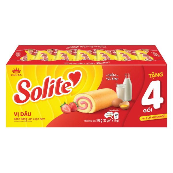 Bánh Solite Swiss Roll Dâu 324G+72G
