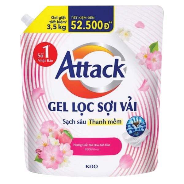 Gel Giặt Attack Hương Anh Đào 3.5Kg