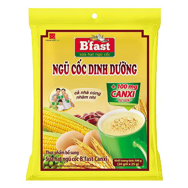 Ngũ Cốc Dinh Dưỡng Vinacafe B'fast Canxi 20 Gói*25G