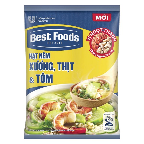Hạt Nêm Best Foods Xương Thịt Và Tôm Gói 900G