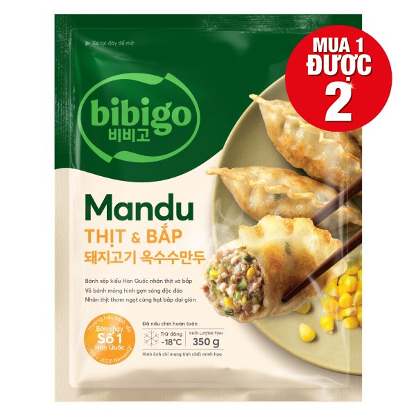 Bánh Xếp Mandu Bibigo Nhân Thịt Và Bắp 350G