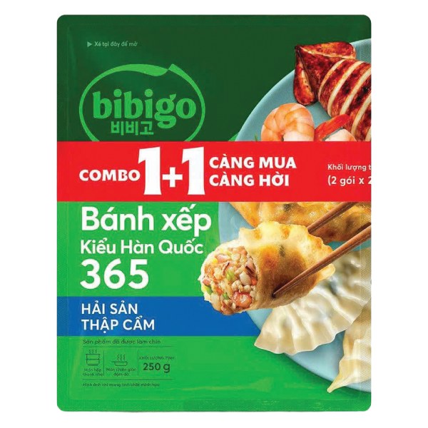 Lô 1+1 Bánh Xếp Bibigo 365 Hải Sản Thập Cẩm 250G