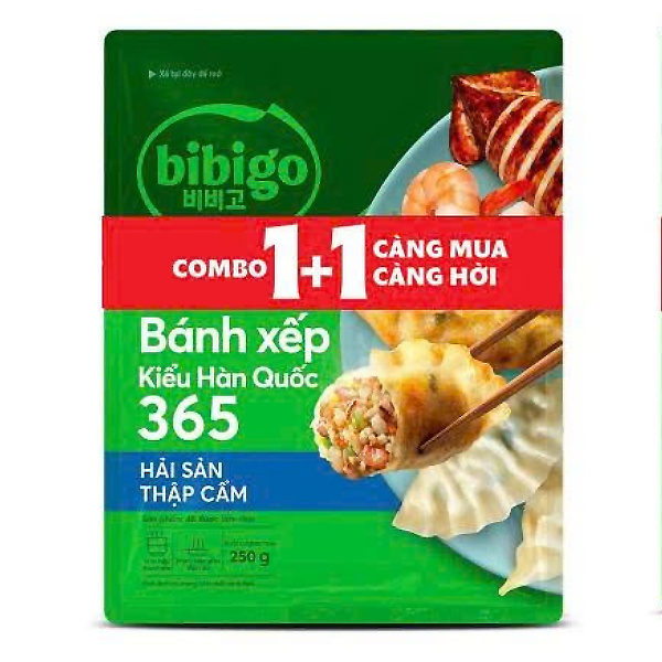 Lô 1+1 Bánh Xếp Bibigo 365 Hải Sản Thập Cẩm 250G