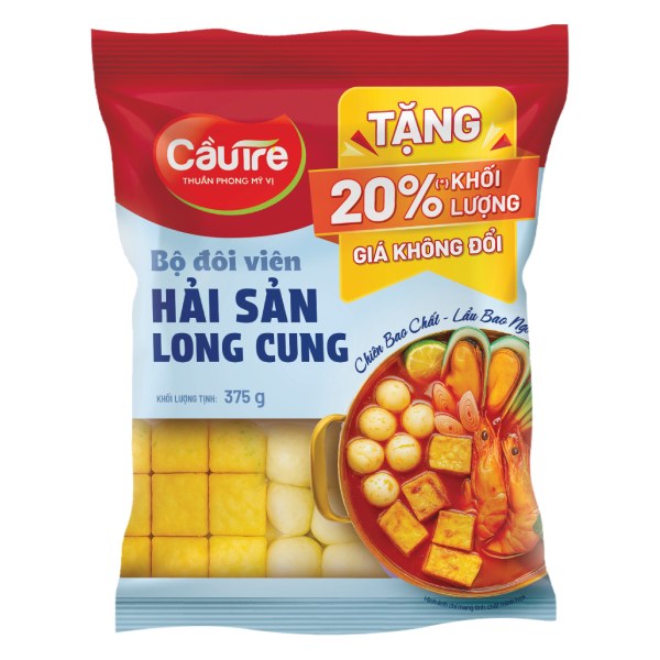 Viên Hải Sản Long Cung Cầu Tre Gói 375G