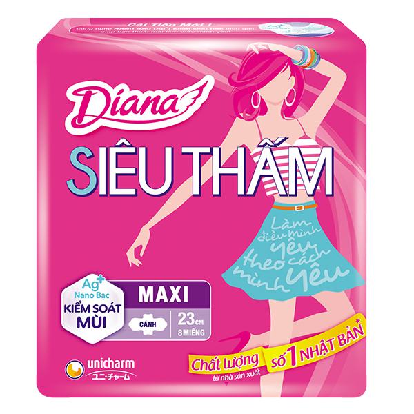 Băng Vệ Sinh Diana Siêu Thấm Có Cánh 8 Miếng