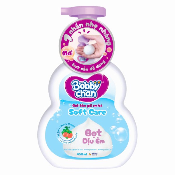 Bọt Tắm Gội Em Bé Bobby Chan Soft Care 450Ml