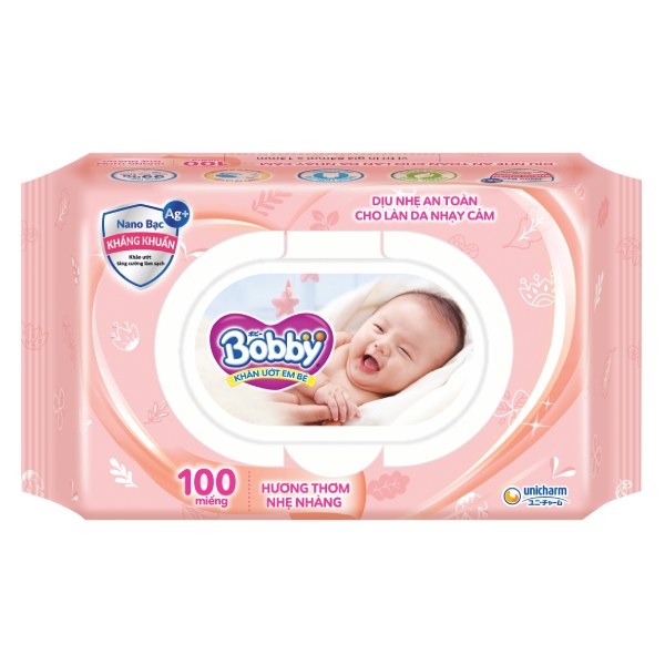 Khăn Ướt Bobby Care Có Hương 100 Miếng