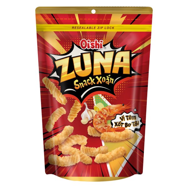 Snack Xoắn Oishi Tôm Sốt Bơ Tỏi Gói 65G