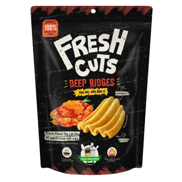 Snack Khoai Tây Fresh Cuts Gạch Cua Sốt Cay Gói 108G