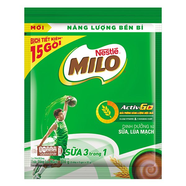 Bột Milo 3in1 Túi 15 Gói*22G