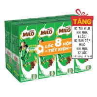 Lốc 8 Sữa Lúa Mạch Milo Có Đường Hộp 180Ml