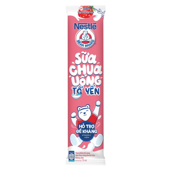 Sữa Chua Uống Tổ Yến Nestle Yogu Vị Dâu Que 75Ml
