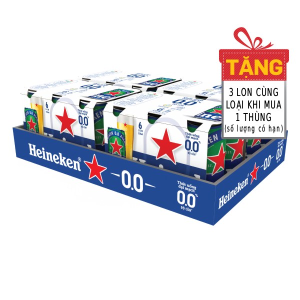 Thức Uống Đại Mạch Heineken 0.0 Khay 24 Lon 250Ml