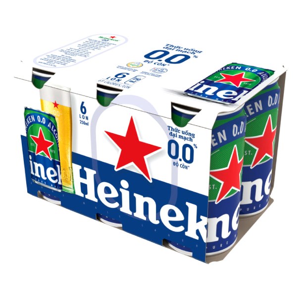 Thức Uống Đại Mạch Heineken 0.0 Lốc 6 Lon 250Ml