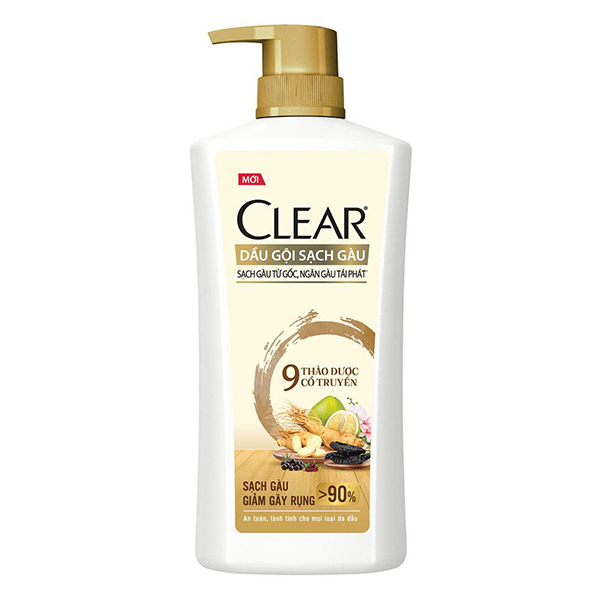 Dầu Gội Clear 9 Loại Thảo Dược Sạch Gàu 630G