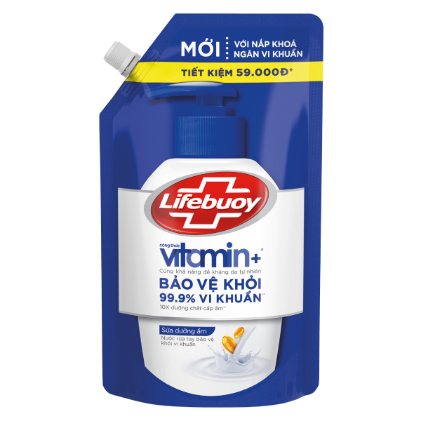 Nước Rửa Tay Lifebuoy Vitamin Dưỡng Ẩm Túi 1Kg