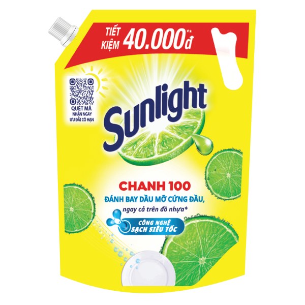 Nước Rửa Chén Sunlight Chanh 100 Túi 3.5Kg