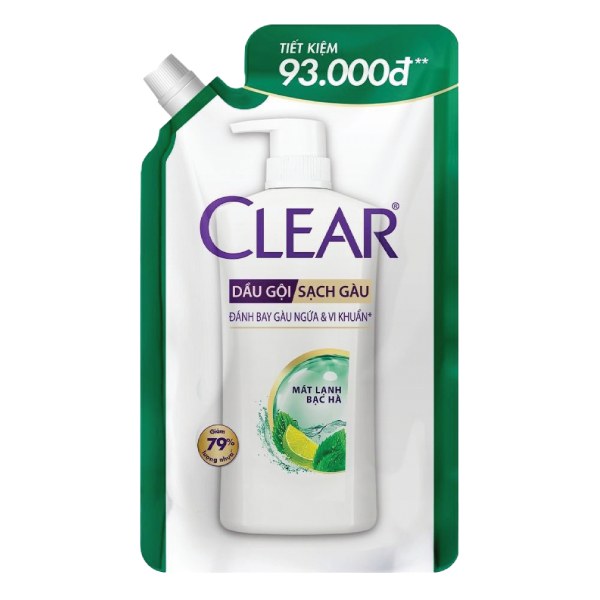 Dầu Gội Clear Mát Lạnh Bạc Hà Túi 630G
