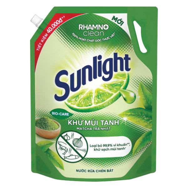 Nước Rửa Chén Sunlight Trà Xanh Túi 3.3Kg