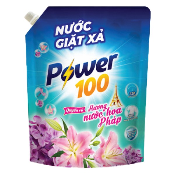 Nước Giặt Xả Power 100 Hương Nước Hoa Pháp Túi 3.2Kg