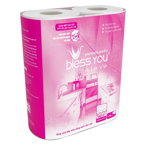 Lốc 2 Cuộn Giấy Bếp Đa Năng Bless You À La Vie 2 Lớp