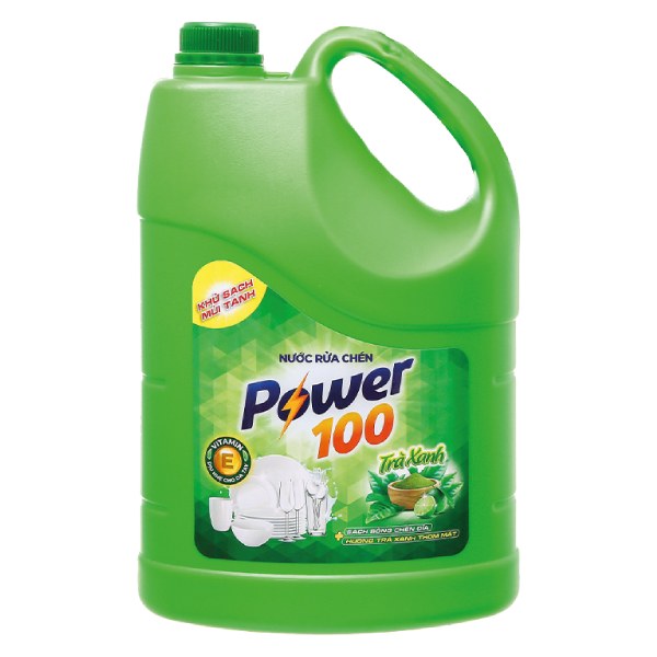 Nước Rửa Chén Power 100 Trà Xanh Bình 3.5Kg