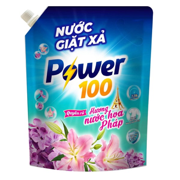 Nước Giặt Xả Power 100 Hương Nước Hoa Quyến Rũ Túi 3.2Kg