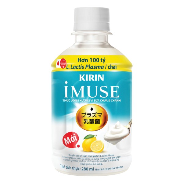 Nước Sữa Chua Kirin Imuse Vị Chanh Chai 280Ml