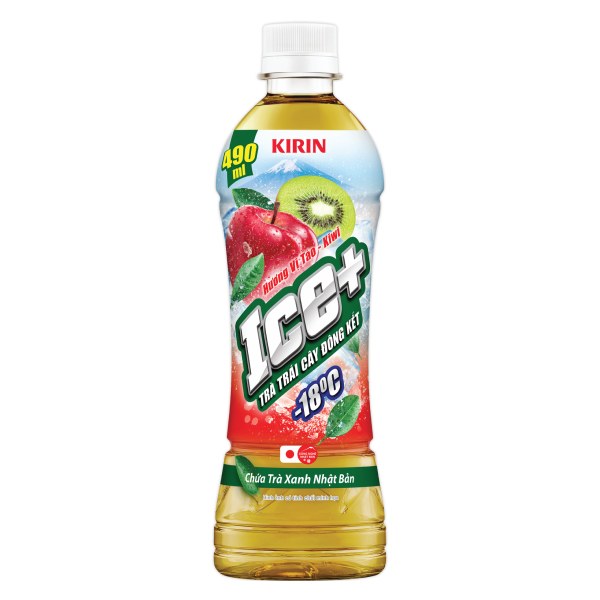 Trà Trái Cây Đông Kết Kirin Ice+ Hương Táo Kiwi 490Ml