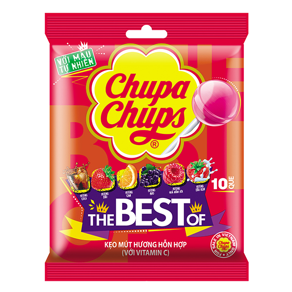 Kẹo Mút Chupa Chups Hỗn Hợp Trái Cây Túi 10 Que