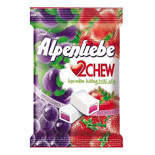 Kẹo Mềm Alpenliebe 2 Chew Nho & Dâu Gói 220.5G