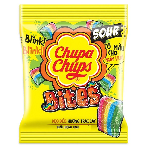 Kẹo Dẻo Chupa Chups Sour Bites Hương Trái Cây Gói 56G