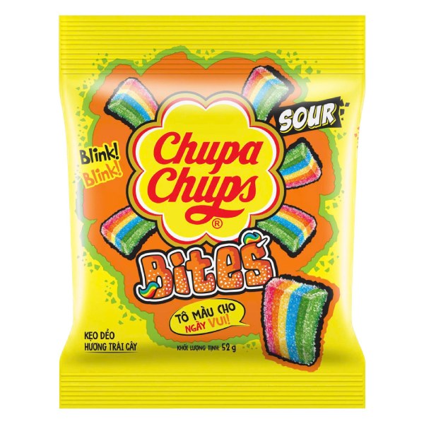 Kẹo Dẻo Chupa Chups Sour Bites Hương Trái Cây Gói 52G