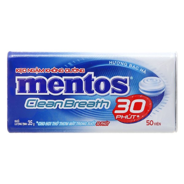 Kẹo Ngậm Mentos Không Đường Bạc Hà 35G