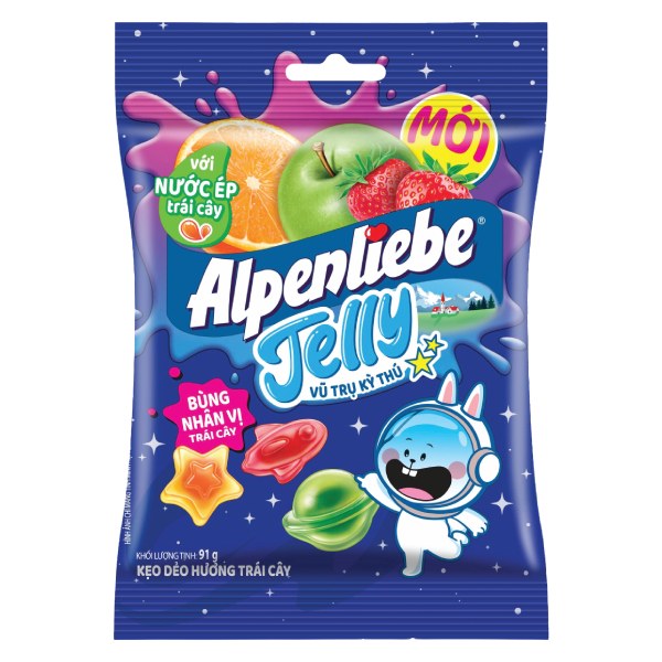 Kẹo Dẻo Alpenliebe Vũ Trụ Kỳ Thú Trái Cây Gói 91G